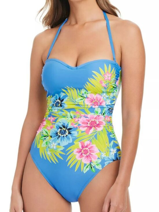 Bleu Rod Beattie Other - Bleu Rod Beattie Let's Get Away Printed Shirred One-Piece Swimsuit